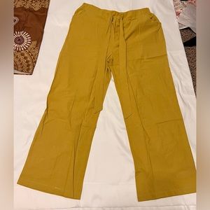 Women’s High Waist, Wide Leg Mustard Pants Plus size 2X